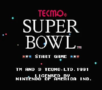 Tecmo Super Bowl (USA) (Beta) screen shot title